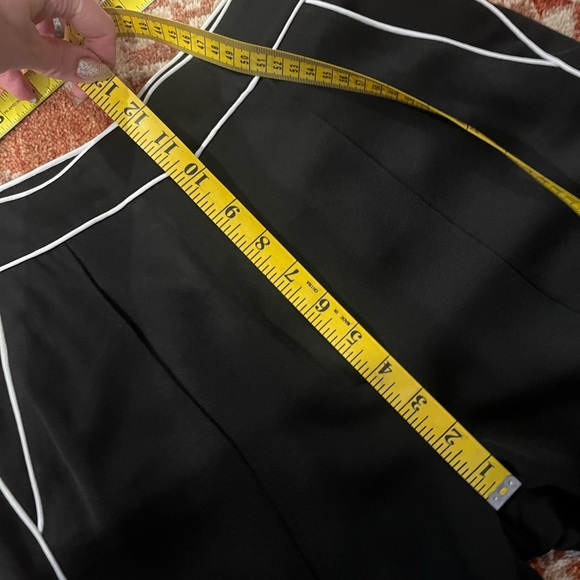 Veronica Beard Edia Black satin wide leg sz 6 tuxedo pants - Picture 10 of 16